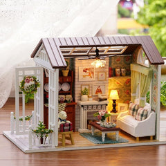 Rustic Style Miniature Wooden Doll House - Stylus Kids