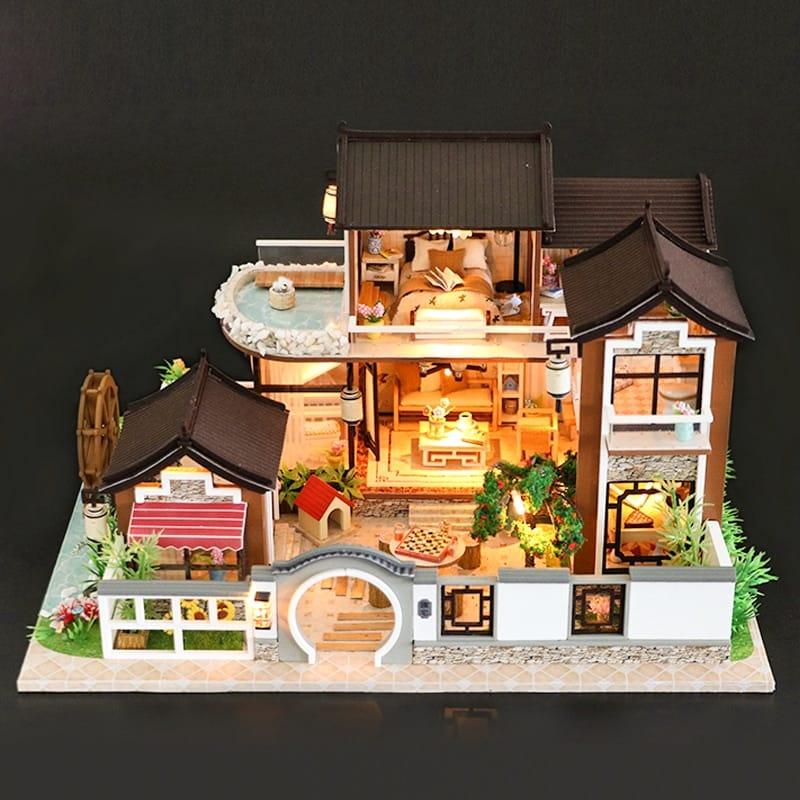 Luxury Miniature Wooden DIY Doll House with Furniture - Stylus Kids