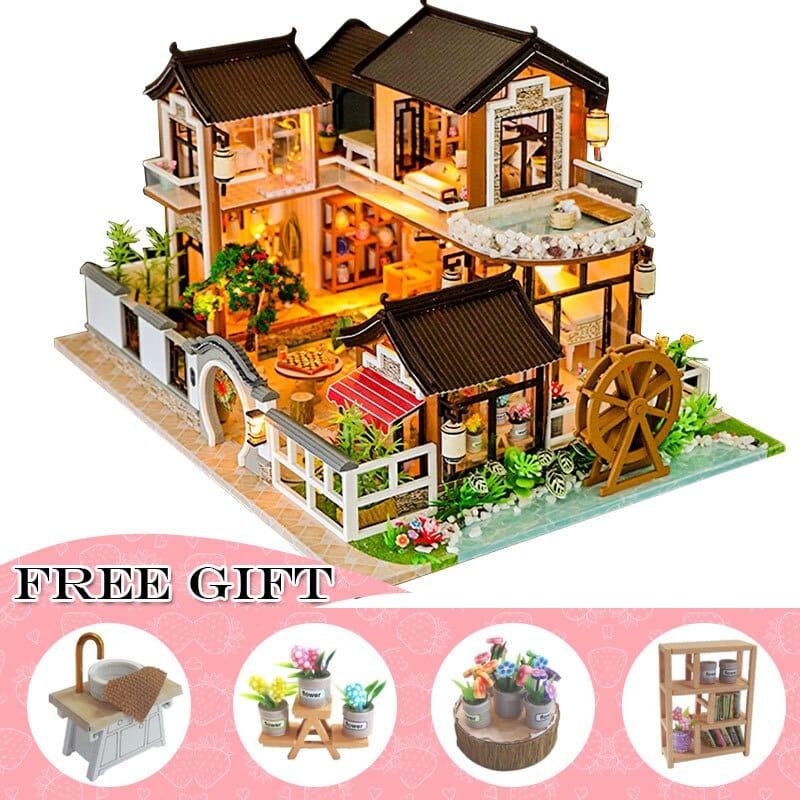 Luxury Miniature Wooden DIY Doll House with Furniture - Stylus Kids