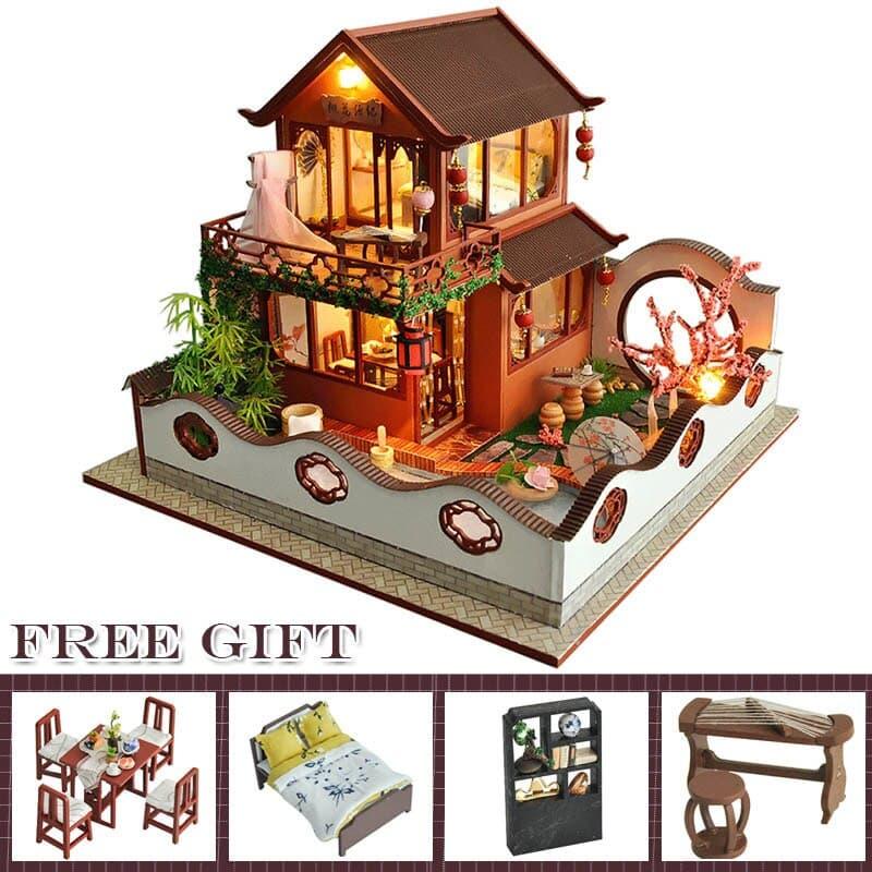 Luxury Miniature Wooden DIY Doll House with Furniture - Stylus Kids