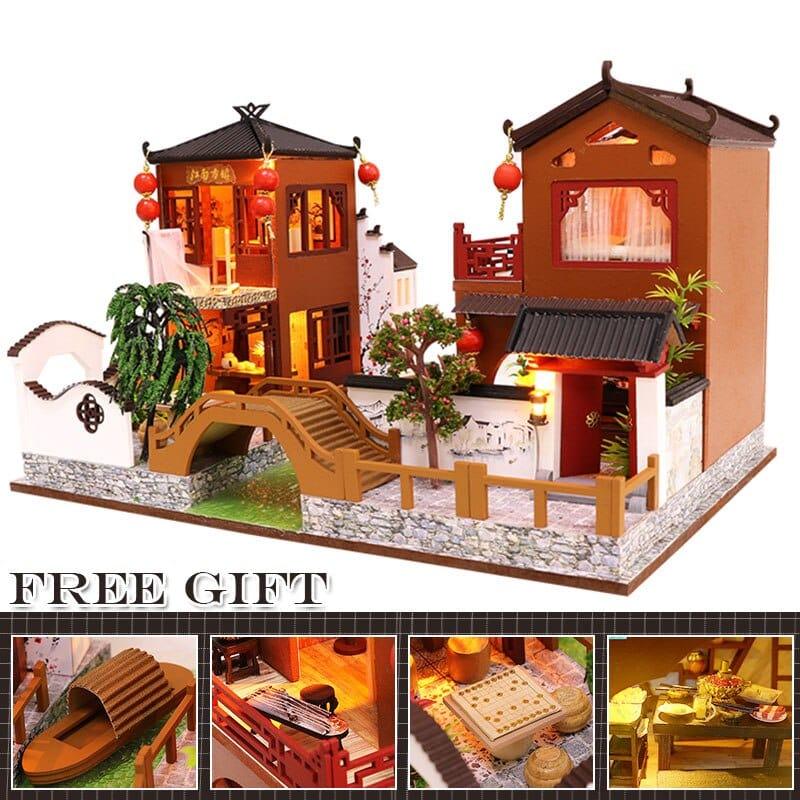 Luxury Miniature Wooden DIY Doll House with Furniture - Stylus Kids