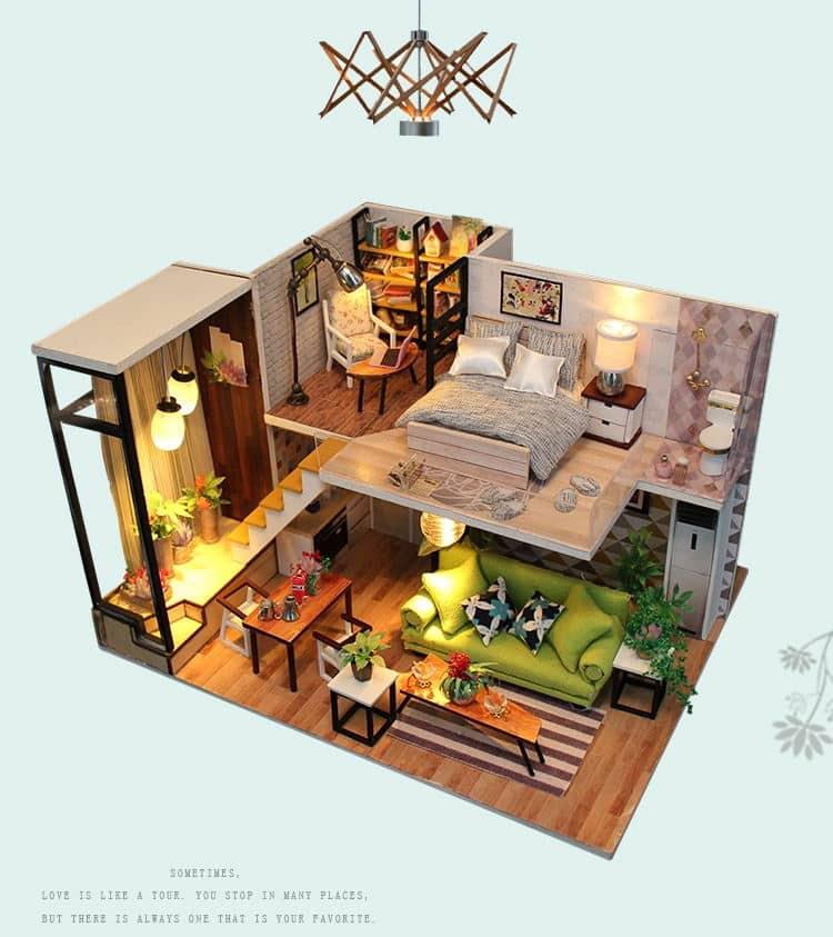 Miniature 16 Styles DIY Doll House with Furniture - Stylus Kids