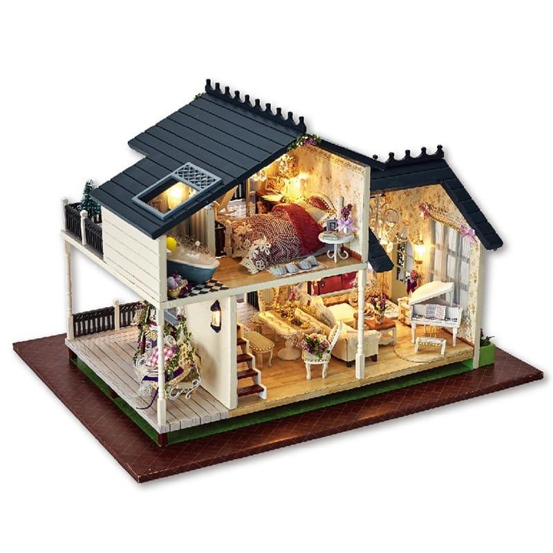 Miniature Multi Style Wooden DIY Doll House - Stylus Kids