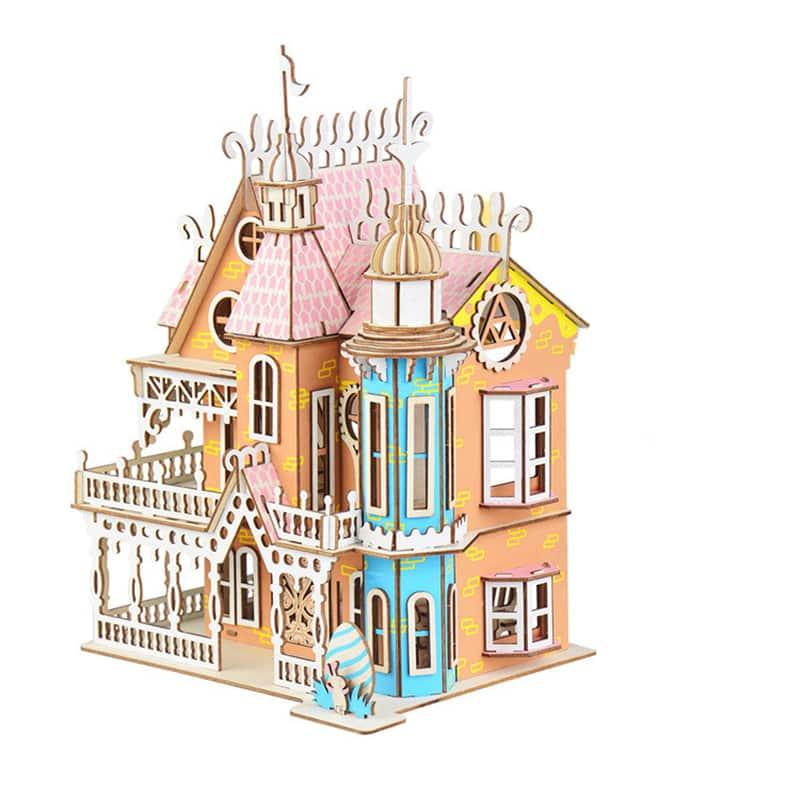 Miniature Wooden Castle DIY Doll House for Kids - Stylus Kids