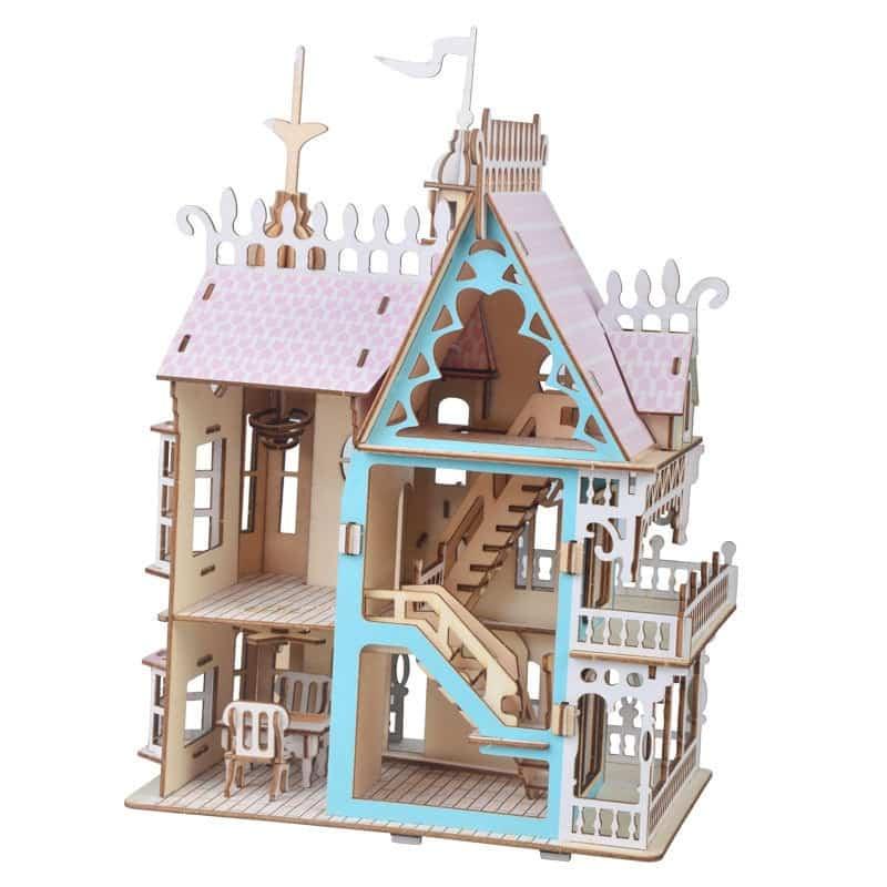 Miniature Wooden Castle DIY Doll House for Kids - Stylus Kids