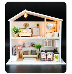 Miniature Modern Style Wooden DIY Doll House with Furniture - Stylus Kids