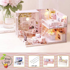 Miniature Wooden DIY Doll House with Balcony - Stylus Kids