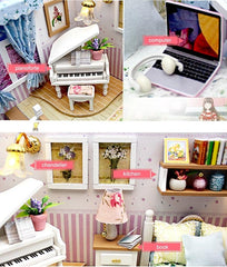 Funny LED Living Room DIY Doll House With Dust Cover - Stylus Kids