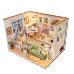 Funny LED Living Room DIY Doll House With Dust Cover - Stylus Kids
