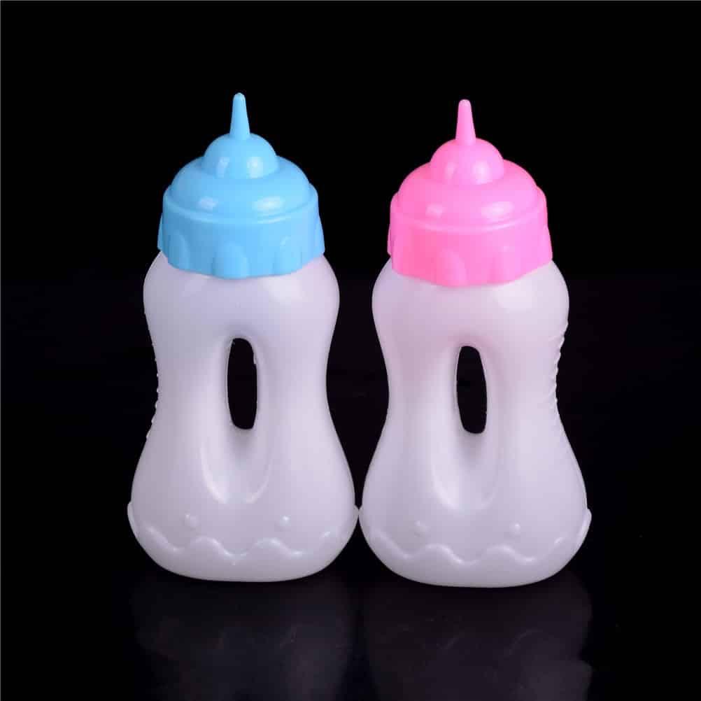 Blue/Pink Mini Simulation Milk Bottle for 18 inch Baby Doll - Stylus Kids