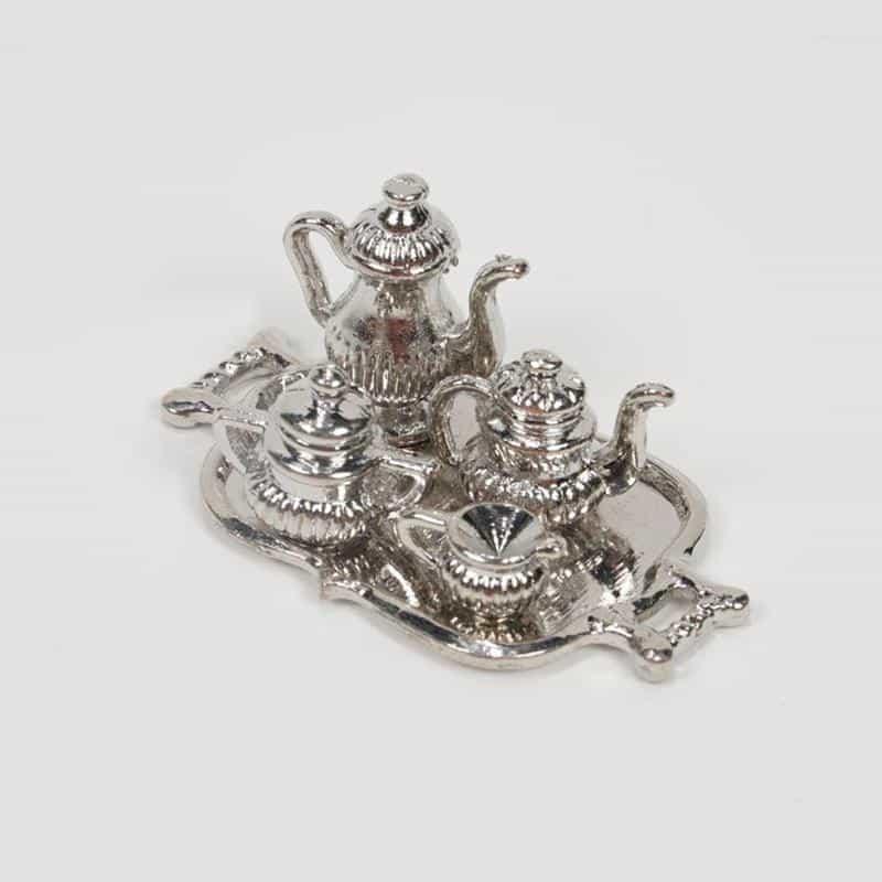 Miniature Silver Teapot Set for Doll House - Stylus Kids