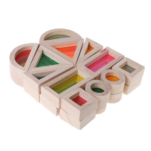 Colorful Windowed Wooden Blocks Set - Stylus Kids