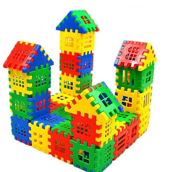 Set of 24 Multicolored Plastic Blocks - Stylus Kids