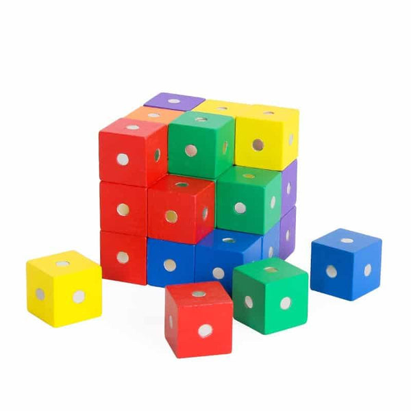 Magnetic Wooden Cubes Set - Stylus Kids