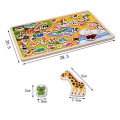 Wooden Animal Traffic Magnetic Puzzle - Stylus Kids