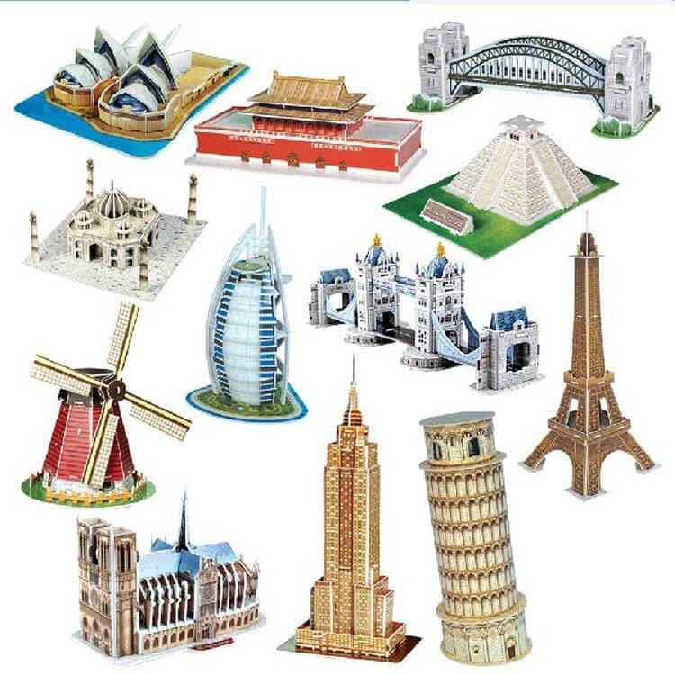 3D Famous Buildings Paper Puzzle - Stylus Kids