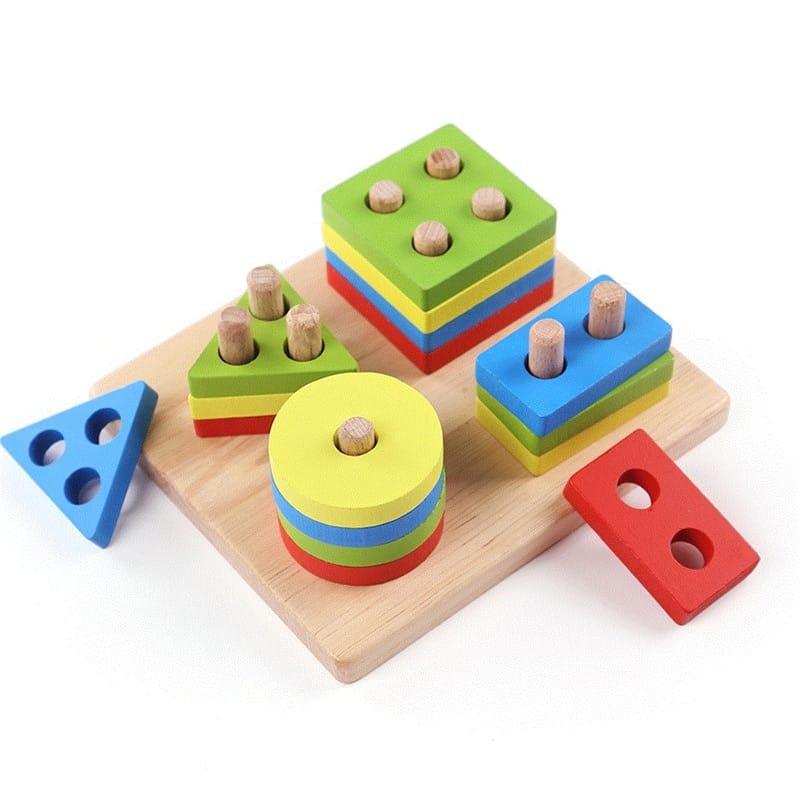 Baby's Wooden Building Blocks Montessori Toy - Stylus Kids
