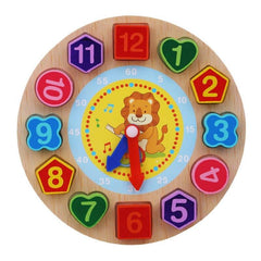 Wooden Clock and Geometry Puzzle Toy - Stylus Kids