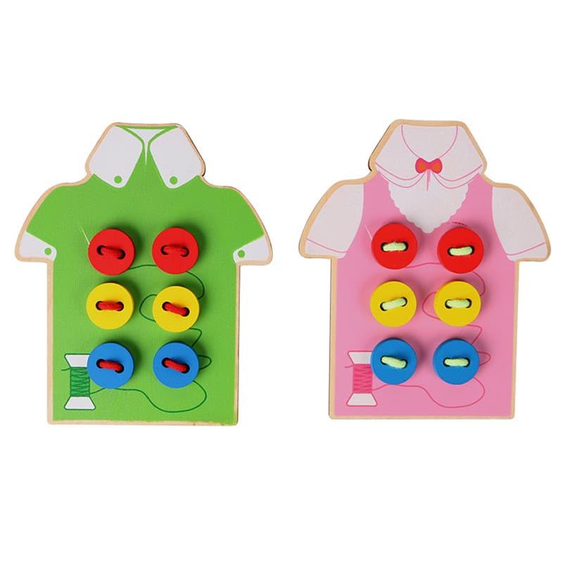 Wooden Button Sewing Learning Toy - Stylus Kids