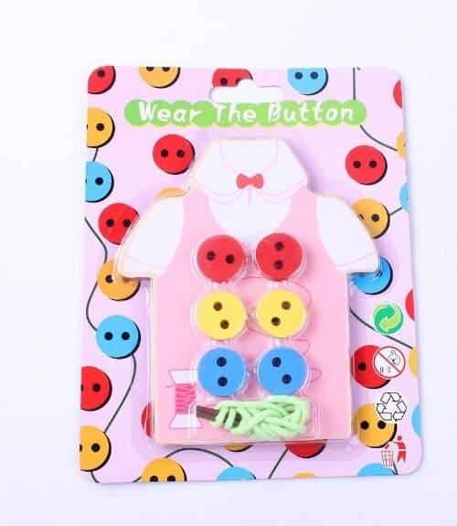 Wooden Button Sewing Learning Toy - Stylus Kids