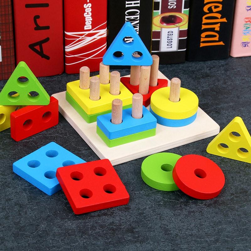 Wooden Geometric Building Toy - Stylus Kids