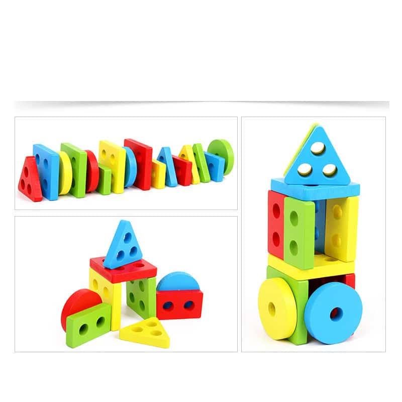 Wooden Geometric Building Toy - Stylus Kids