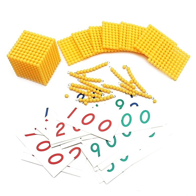 Set of Yellow Beads and Number Cards - Stylus Kids