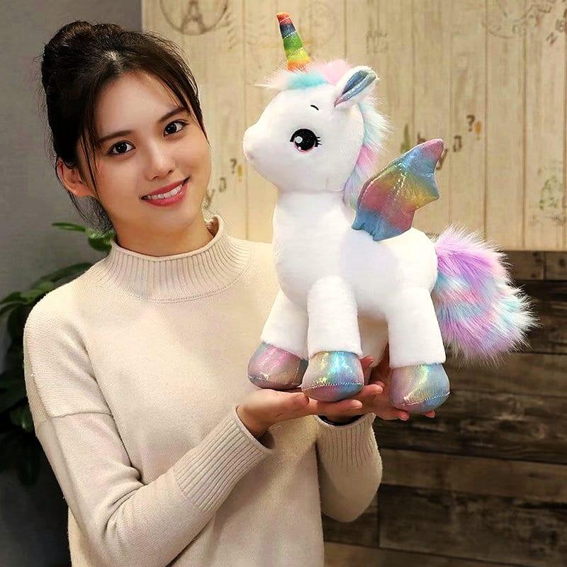 Unicorn Plush Toy with Rainbow Glowing Wings - Stylus Kids