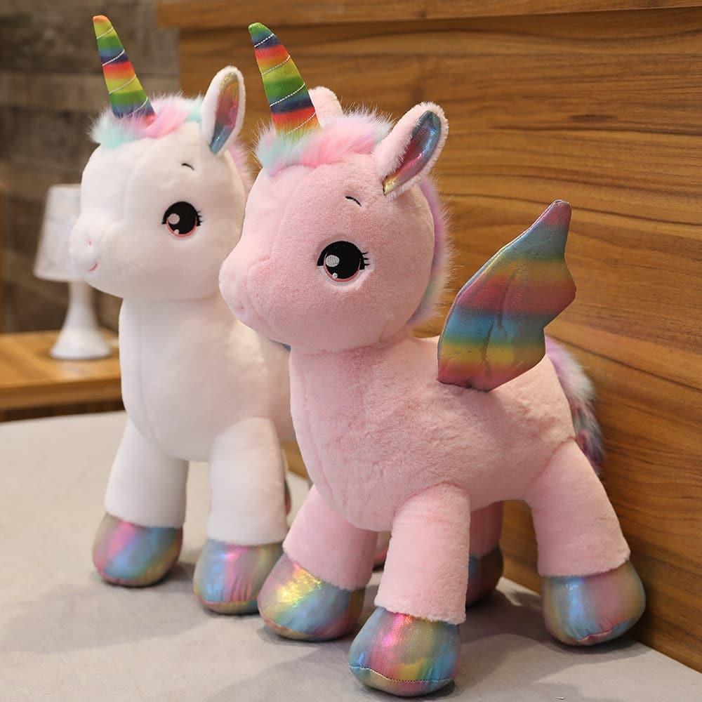 Unicorn Plush Toy with Rainbow Glowing Wings - Stylus Kids