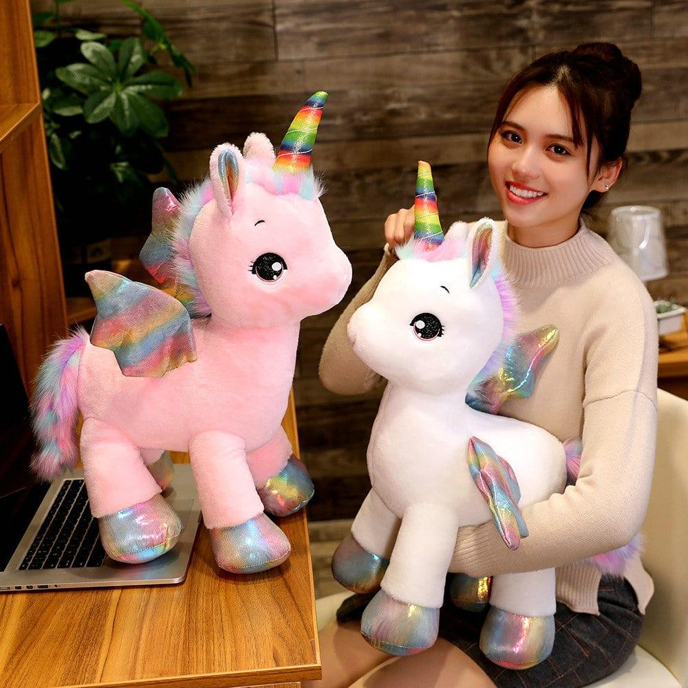 Unicorn Plush Toy with Rainbow Glowing Wings - Stylus Kids