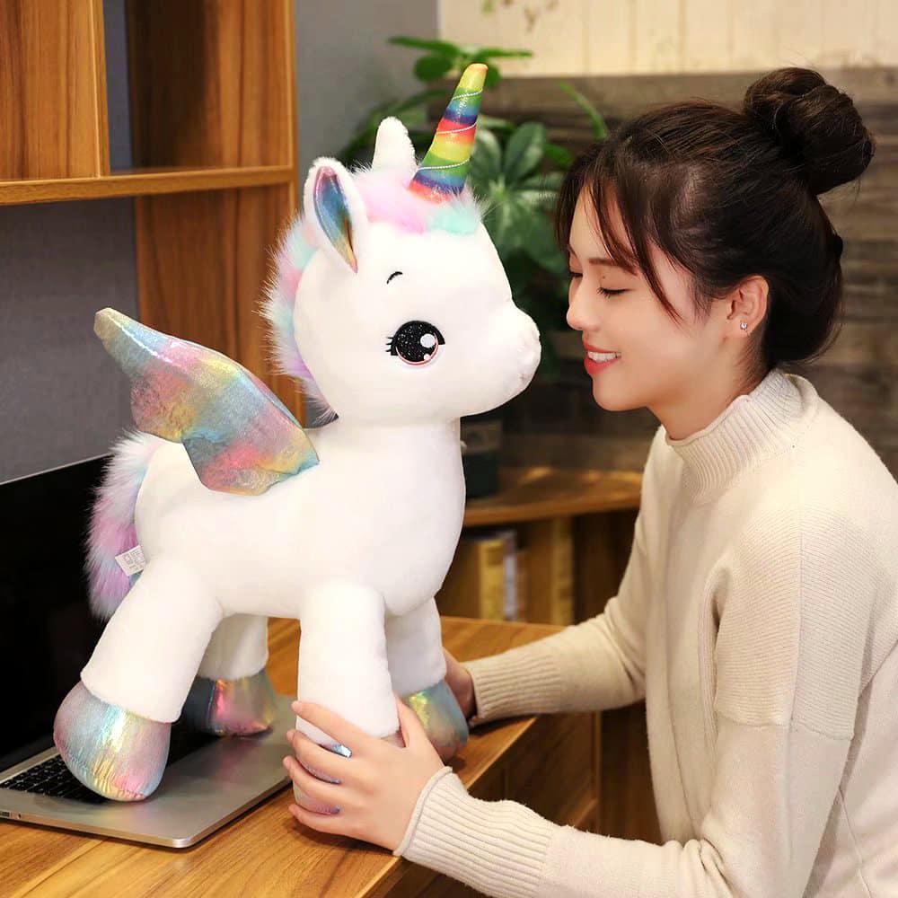 Unicorn Plush Toy with Rainbow Glowing Wings - Stylus Kids