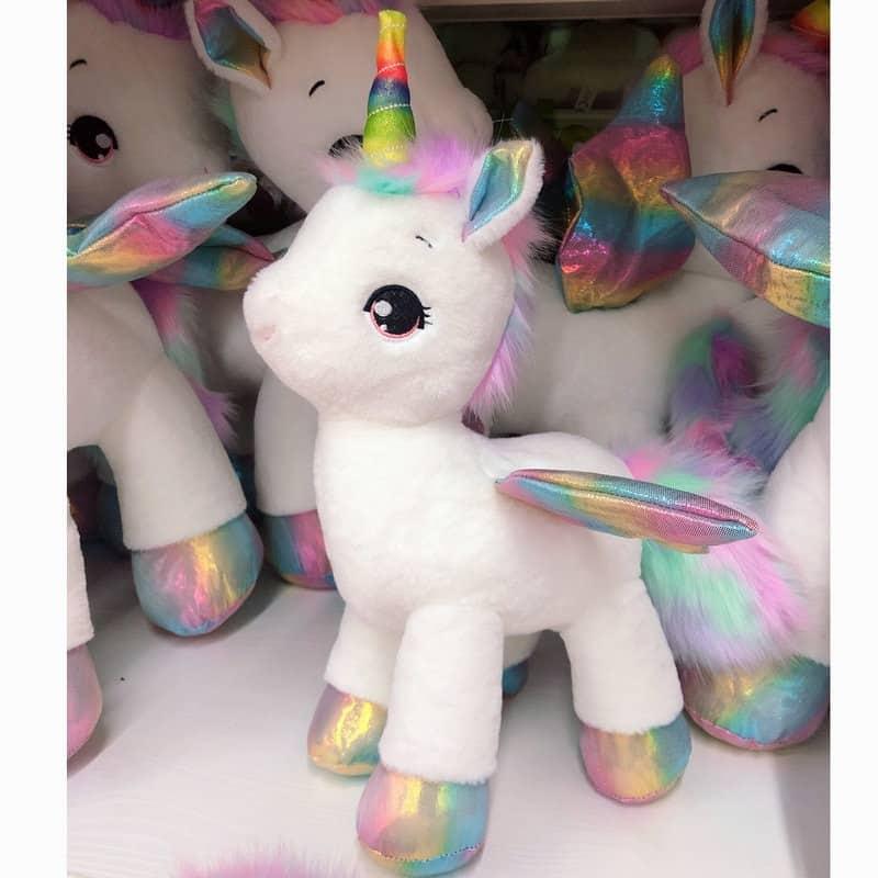 Unicorn Plush Toy with Rainbow Glowing Wings - Stylus Kids