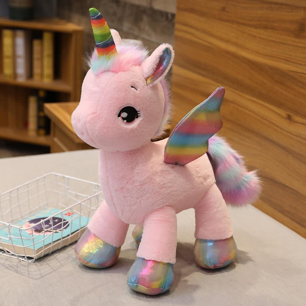 Unicorn Plush Toy with Rainbow Glowing Wings - Stylus Kids