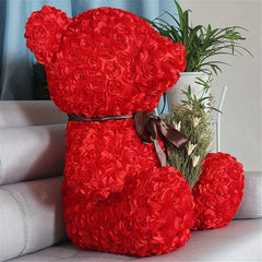 Red Rose Decorated Teddy Bear Toy - Stylus Kids