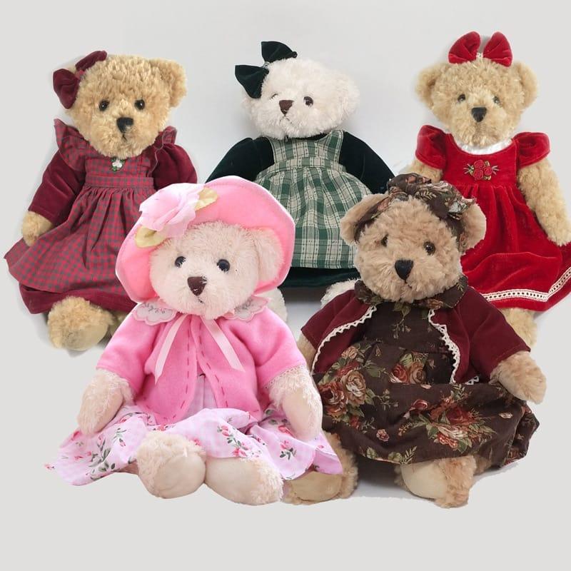 Stuffed Plush Teddy Bear in Dress - Stylus Kids