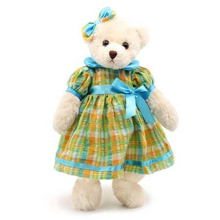 Stuffed Plush Teddy Bear in Dress - Stylus Kids