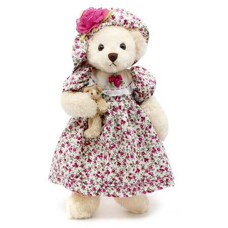 Stuffed Plush Teddy Bear in Dress - Stylus Kids