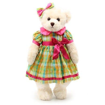 Stuffed Plush Teddy Bear in Dress - Stylus Kids