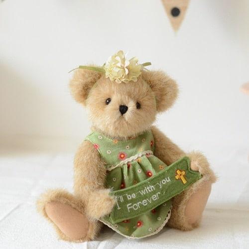 Stuffed Plush Teddy Bear with Green Dress - Stylus Kids