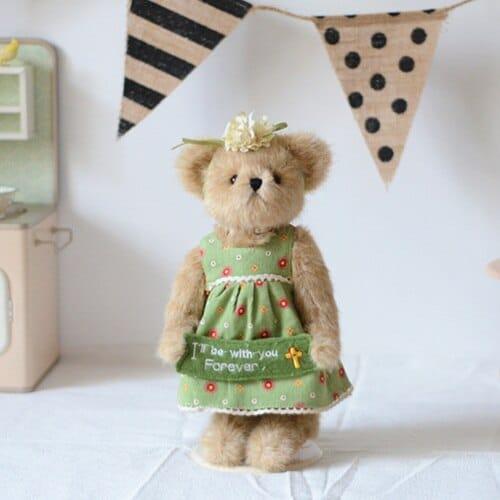 Stuffed Plush Teddy Bear with Green Dress - Stylus Kids