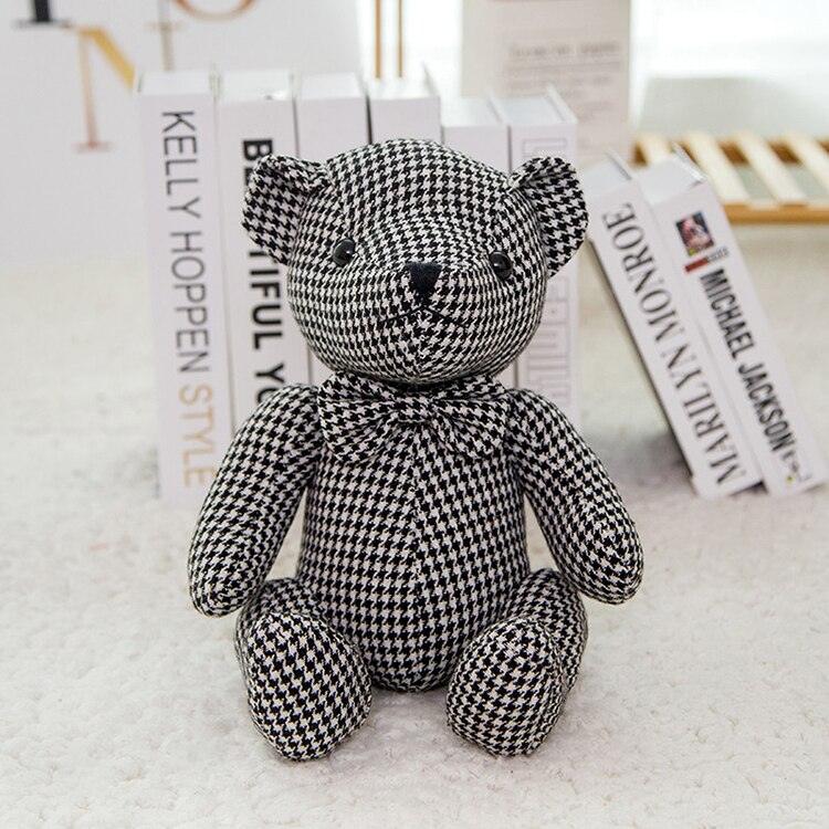 Plush Plaided Colorful Teddy Bear with Bow - Stylus Kids