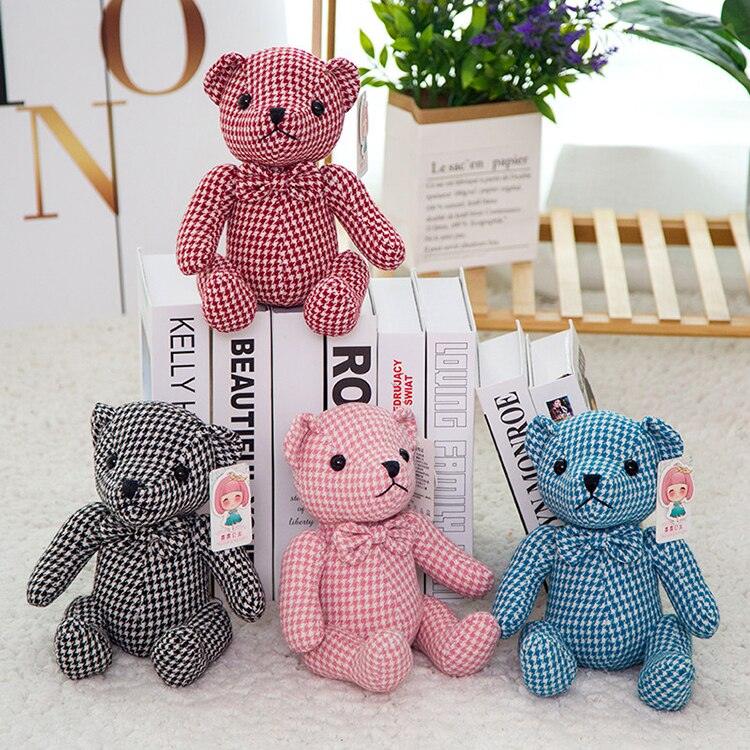 Plush Plaided Colorful Teddy Bear with Bow - Stylus Kids