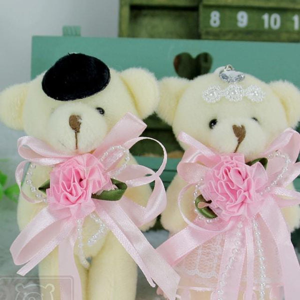 Kawaii Stuffed Wedding Teddy Bear Toy Set 2 Pcs - Stylus Kids