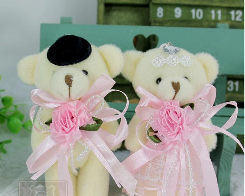 Kawaii Stuffed Wedding Teddy Bear Toy Set 2 Pcs - Stylus Kids