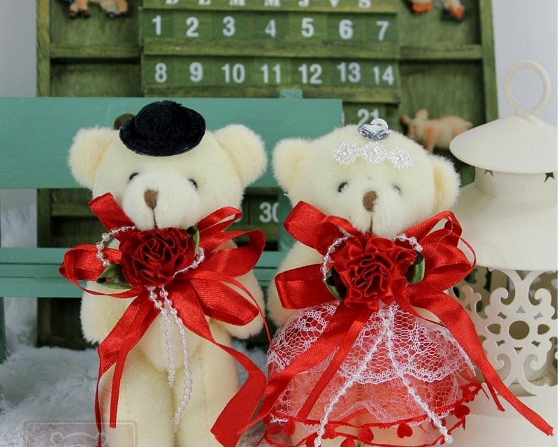 Kawaii Stuffed Wedding Teddy Bear Toy Set 2 Pcs - Stylus Kids