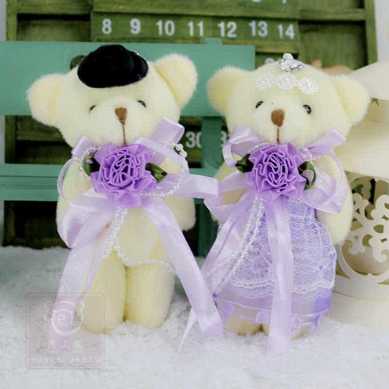 Kawaii Stuffed Wedding Teddy Bear Toy Set 2 Pcs - Stylus Kids