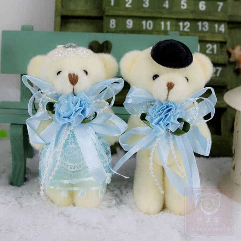 Kawaii Stuffed Wedding Teddy Bear Toy Set 2 Pcs - Stylus Kids