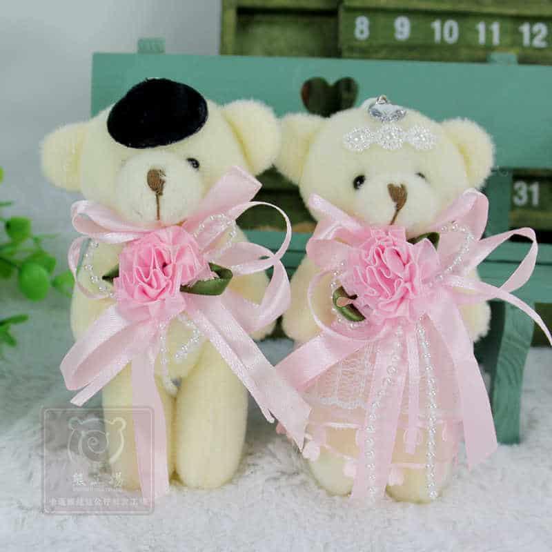 Kawaii Stuffed Wedding Teddy Bear Toy Set 2 Pcs - Stylus Kids