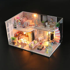 Lovely Miniature Wooden DIY Doll House - Stylus Kids