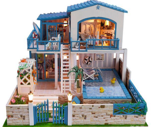 Creative 2 Floors Large Size Wooden Doll House - Stylus Kids